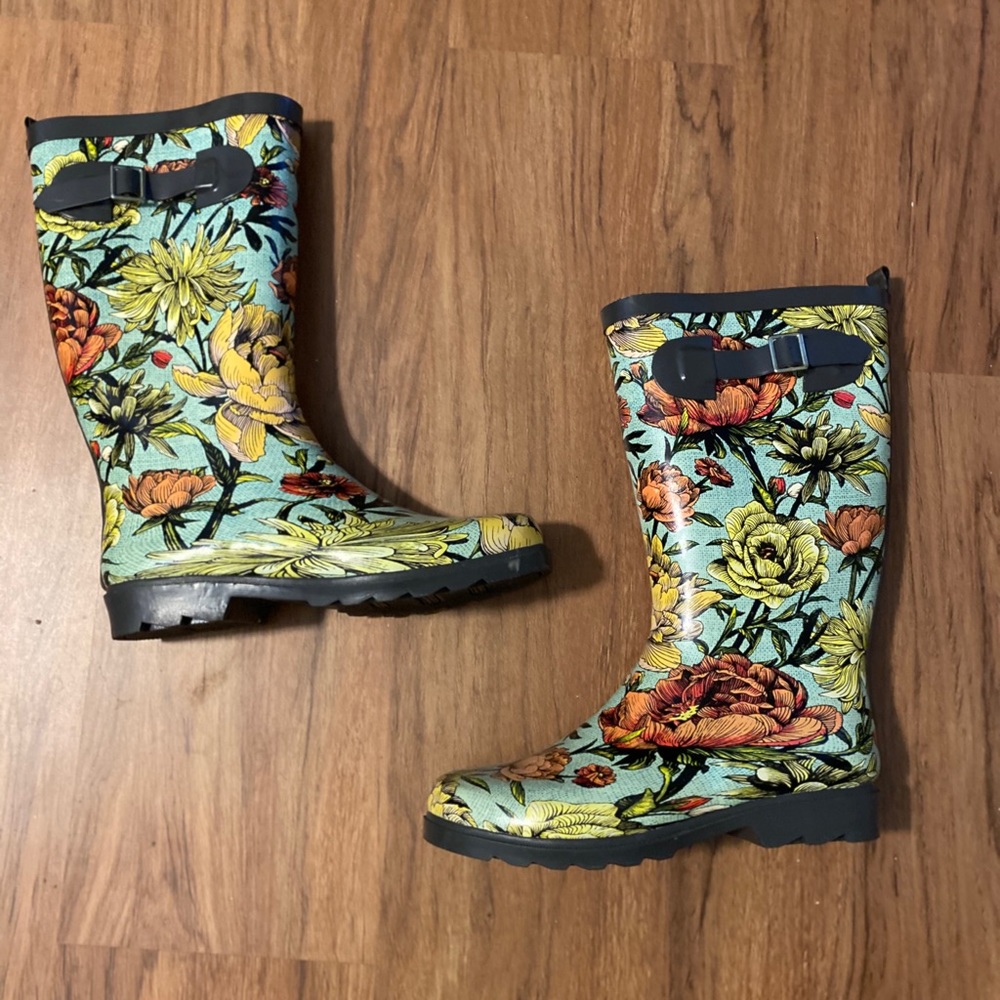 Floral Rain boots